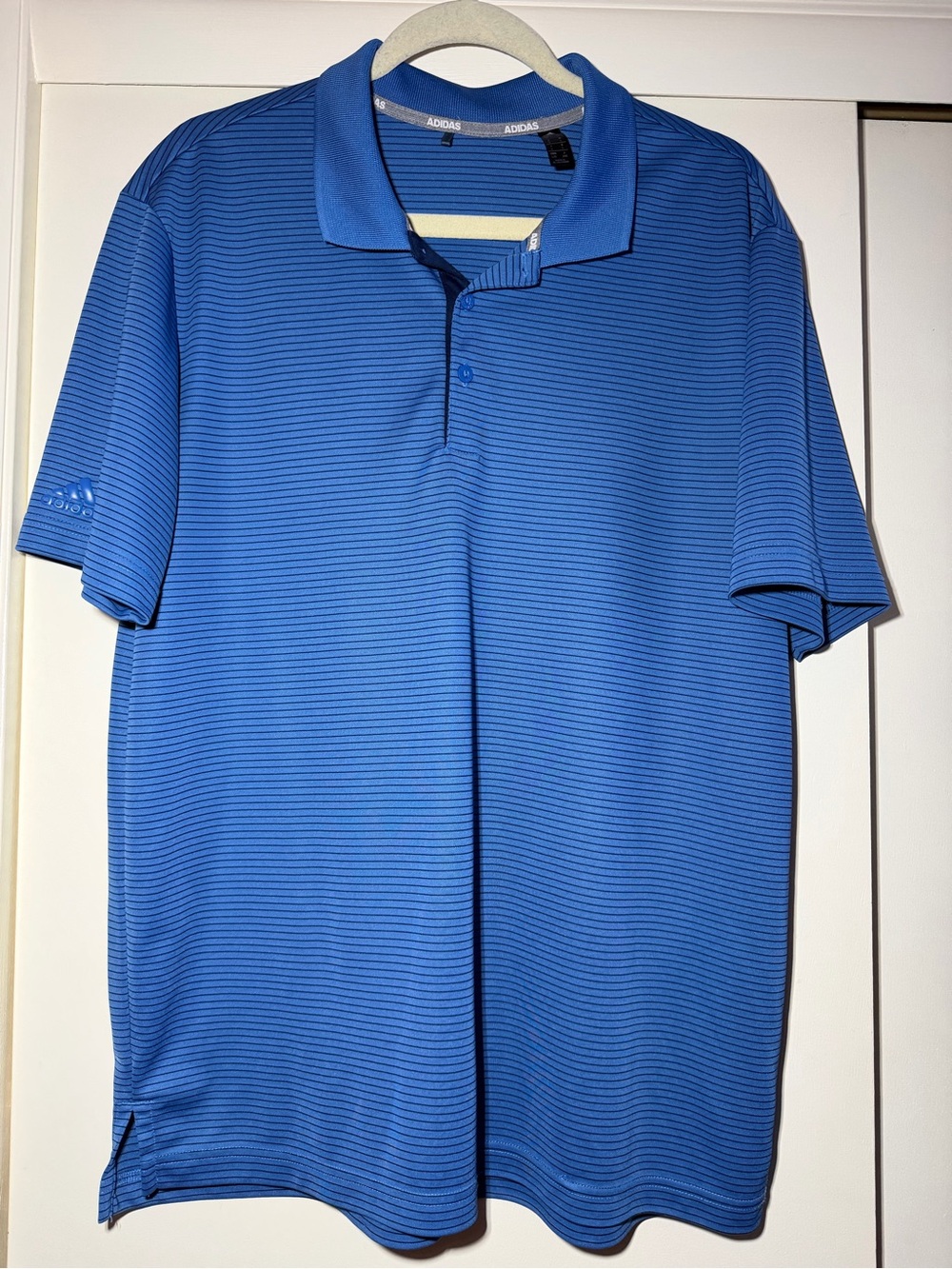 adidas Royal Blue Micro-Stripe Polo
